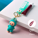 6 Colors Fruity Peptide Lipstick Labubu Keychain Charm