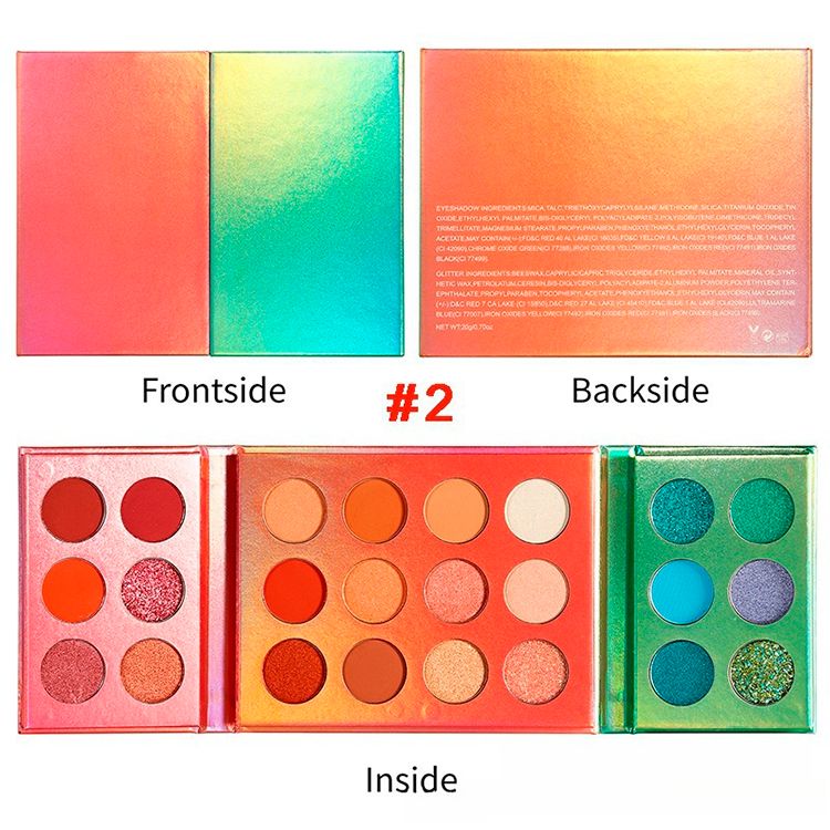 24 Colors Double-open Foldable Mixed Color Eyeshadow Palette