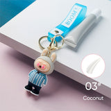 6 Colors Fruity Peptide Lipstick Labubu Keychain Charm