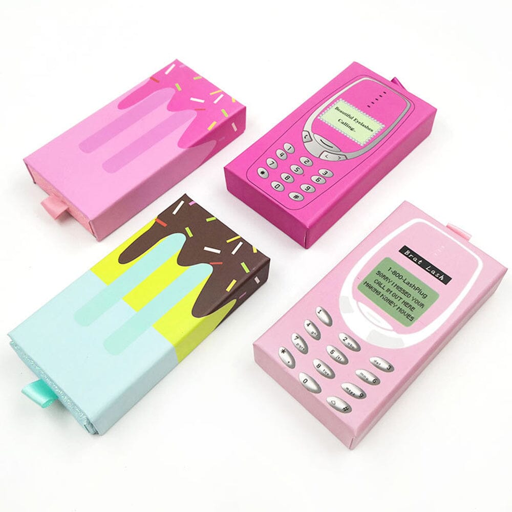 Rechteckige Wimpernbox mit Fenster zum Ziehen