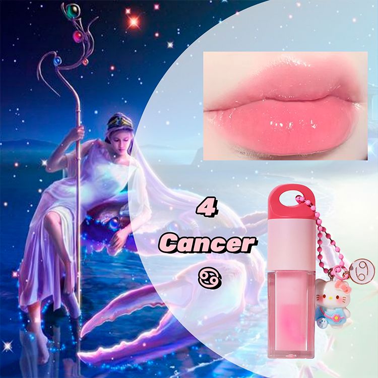 12 Constellation Pendants Moisturizing Lip Gloss Lip Oil