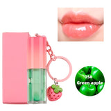 10 Colors Strawberry Keychain Pendant Vegetarian Fruit Flavor Lip Oil