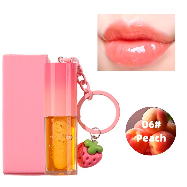 10 Colors Strawberry Keychain Pendant Vegetarian Fruit Flavor Lip Oil