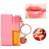 10 Colors Strawberry Keychain Pendant Vegetarian Fruit Flavor Lip Oil