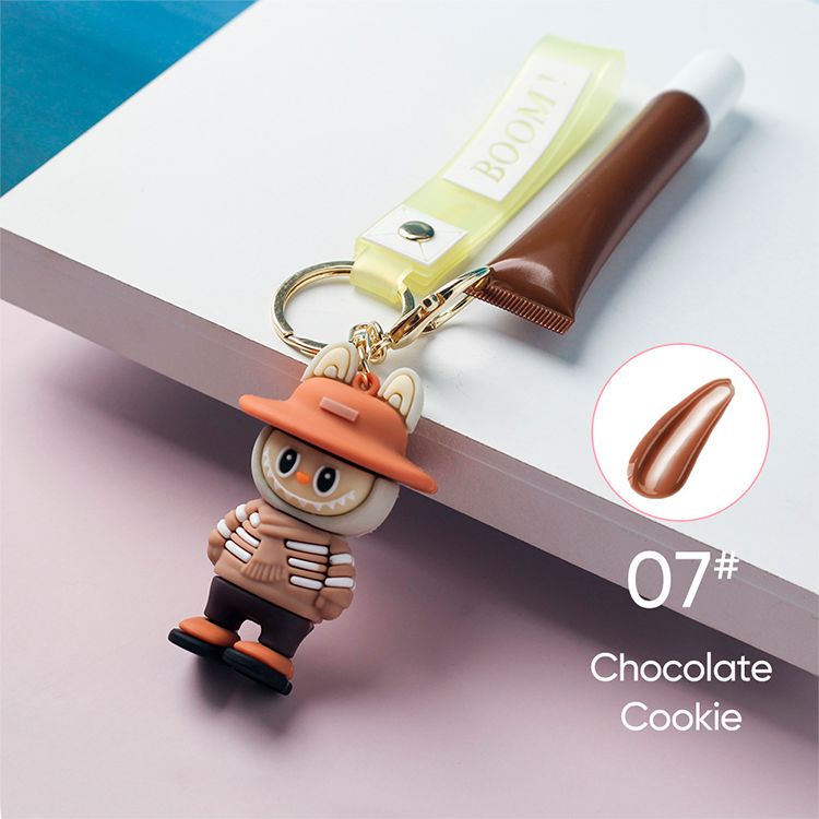 6 Colors Fruity Peptide Lipstick Labubu Keychain Charm