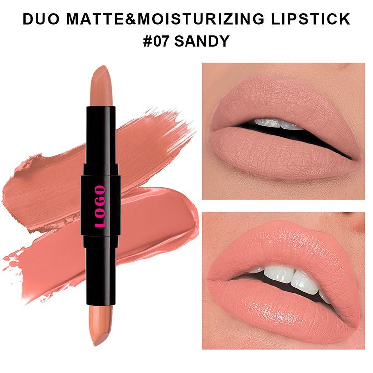 12 Colors 2 In 1 Double-headed Non-stick Cup Lipstick Moisturizing Non-fading Lipstick