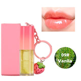 10 Colors Strawberry Keychain Pendant Vegetarian Fruit Flavor Lip Oil