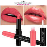 Double-ended 2-in-1 Non-stick Cup Solid Lipstick Liquid Lip Gloss Lip Glaze