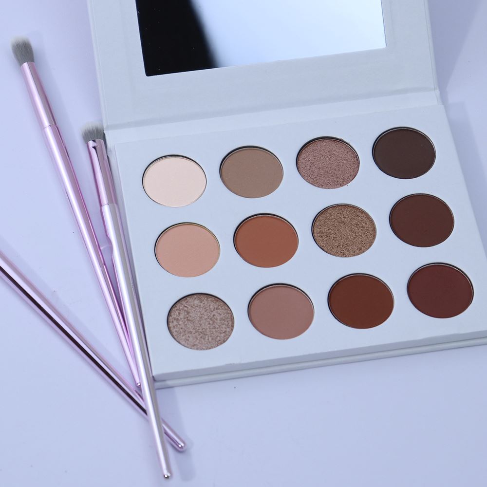 Paleta de 12 sombras de ojos blancas desnudas de alta calidad
