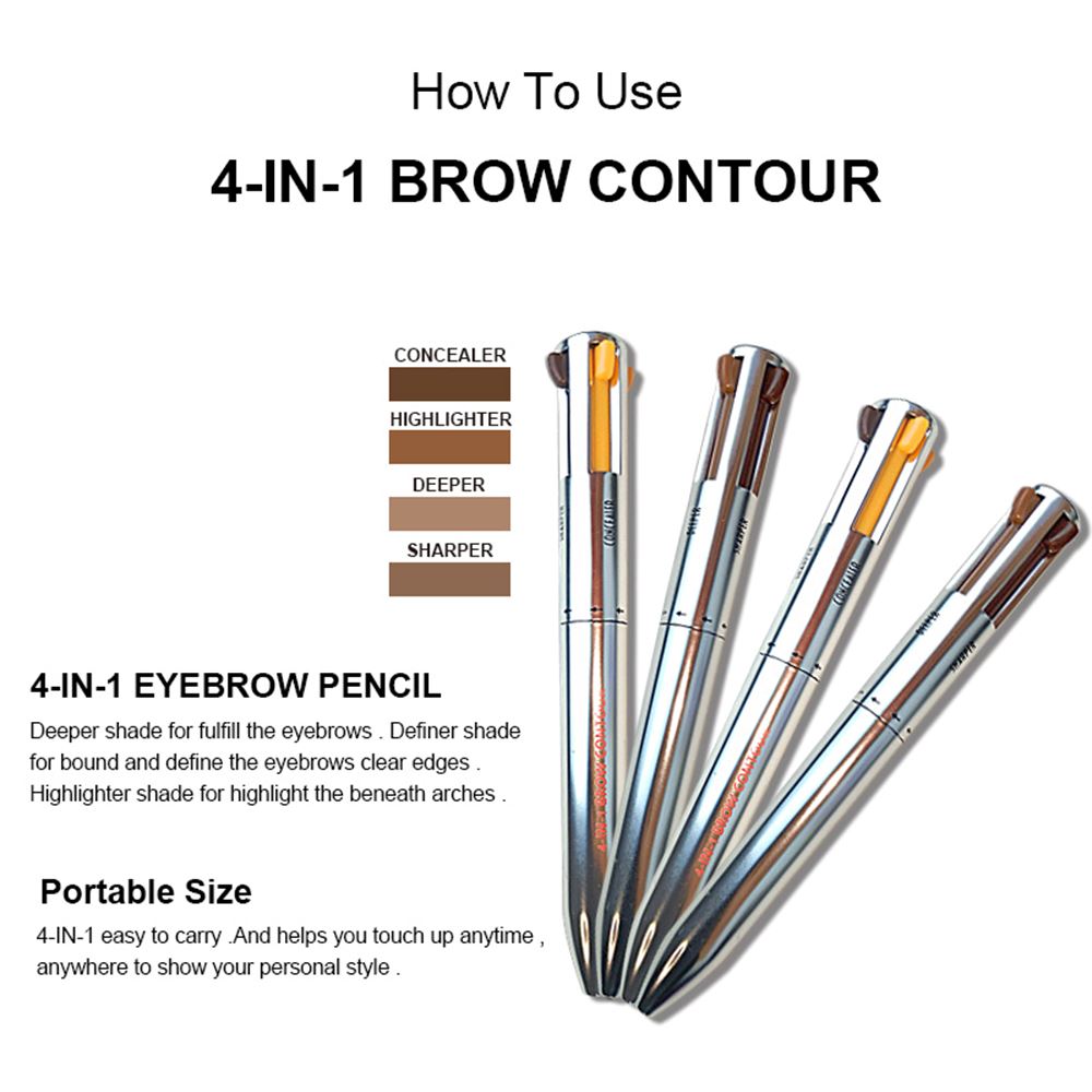 4-IN-1 BROW CONTOUR /Black/Dark brown/Medium brown/Soft brown