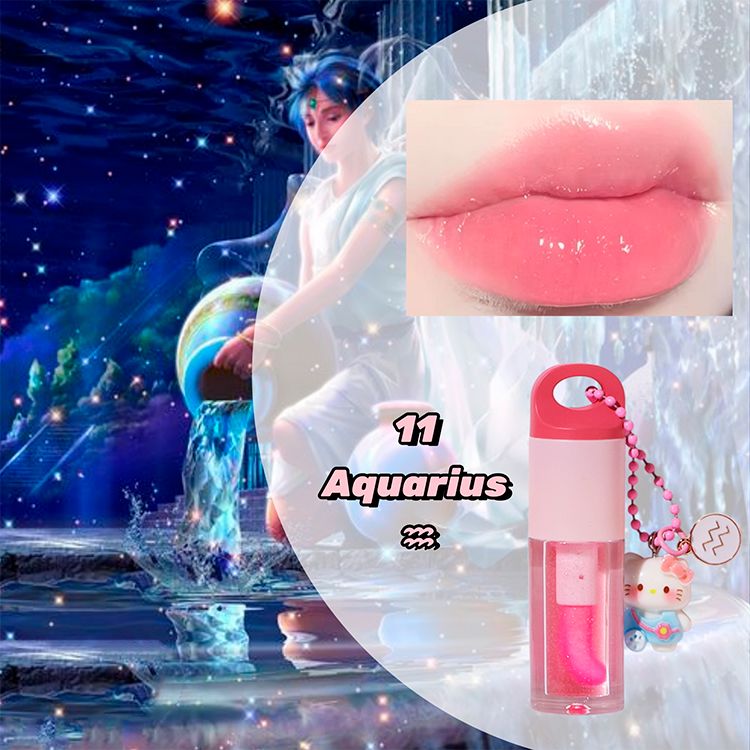 12 Constellation Pendants Moisturizing Lip Gloss Lip Oil