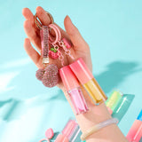 10 Colors Strawberry Keychain Pendant Vegetarian Fruit Flavor Lip Oil