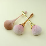 4 Farben, einzelner großer Puder-/Rougepinsel