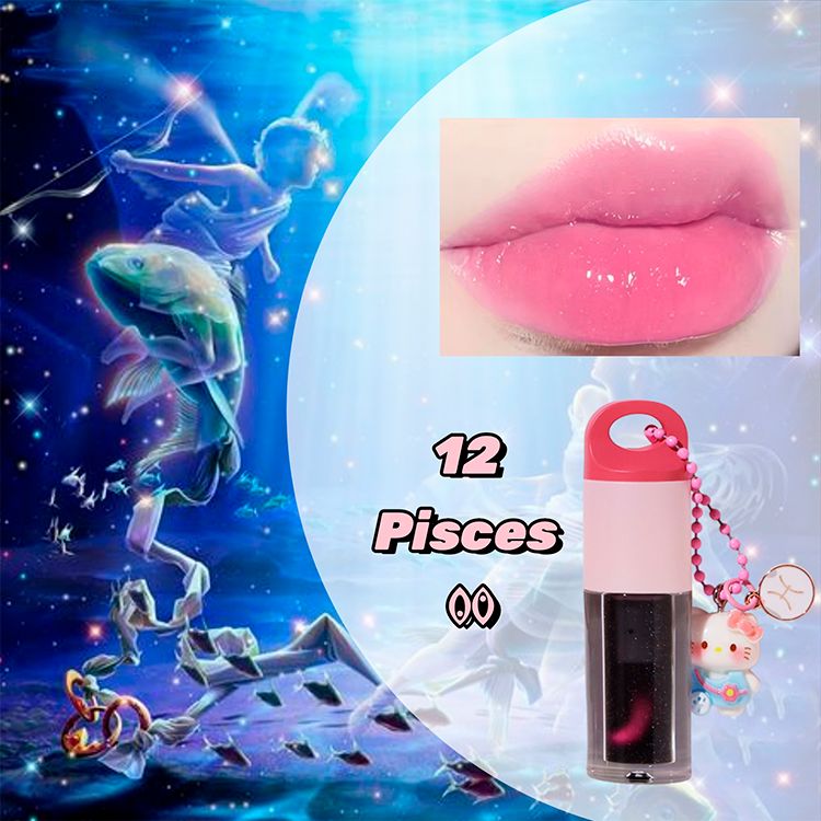 12 Constellation Pendants Moisturizing Lip Gloss Lip Oil