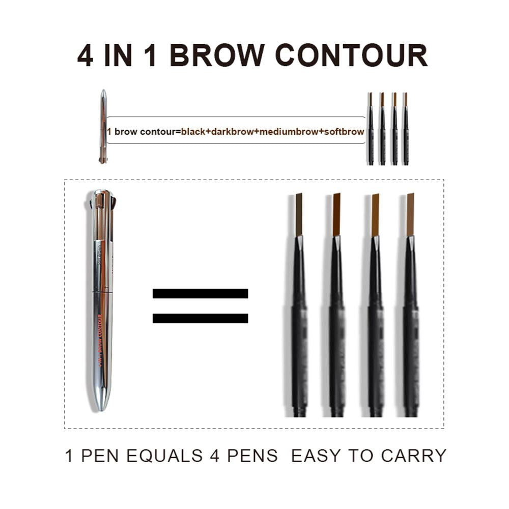 4-IN-1 BROW CONTOUR /Black/Dark brown/Medium brown/Soft brown