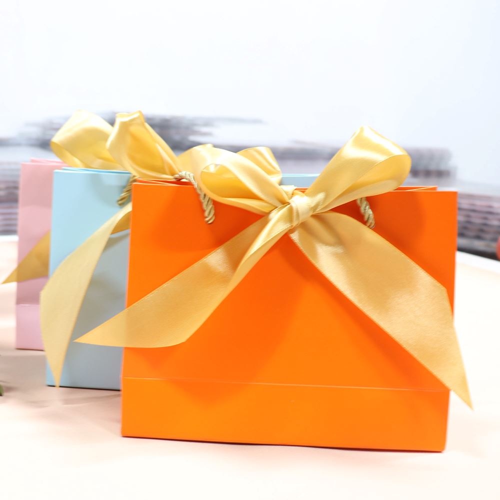 8 colors medium ribbon gift bag/cosmetic bag/shopping bag【30PCS】