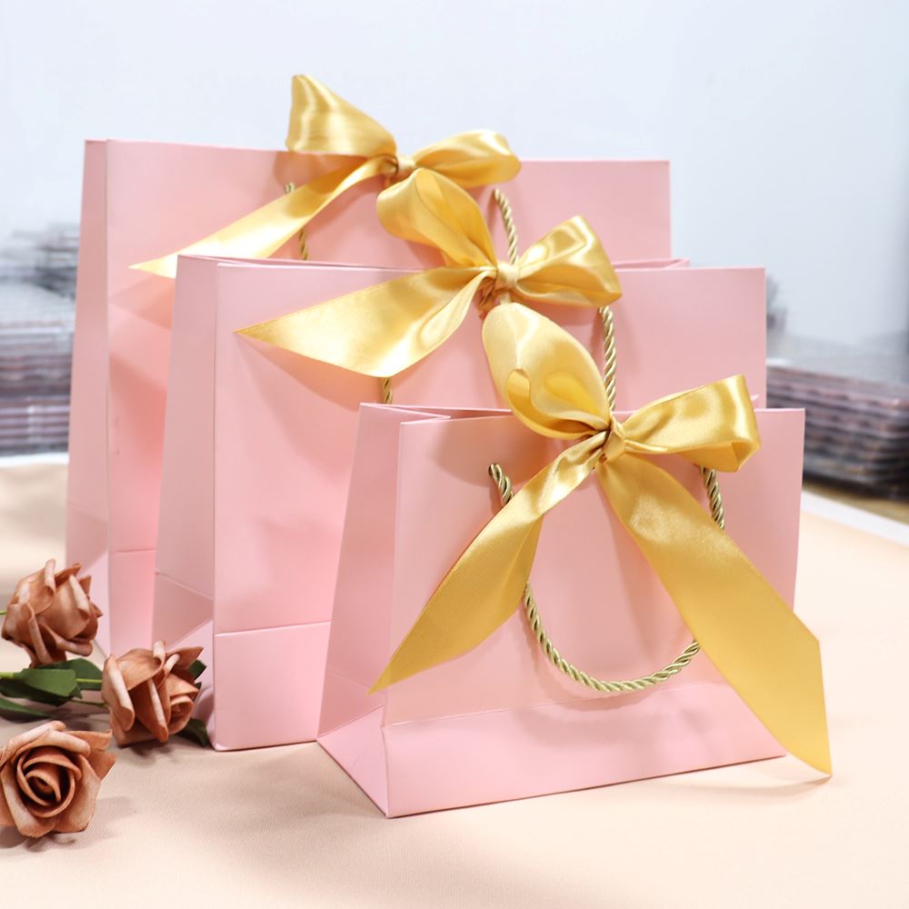 8 colors medium ribbon gift bag/cosmetic bag/shopping bag【30PCS】