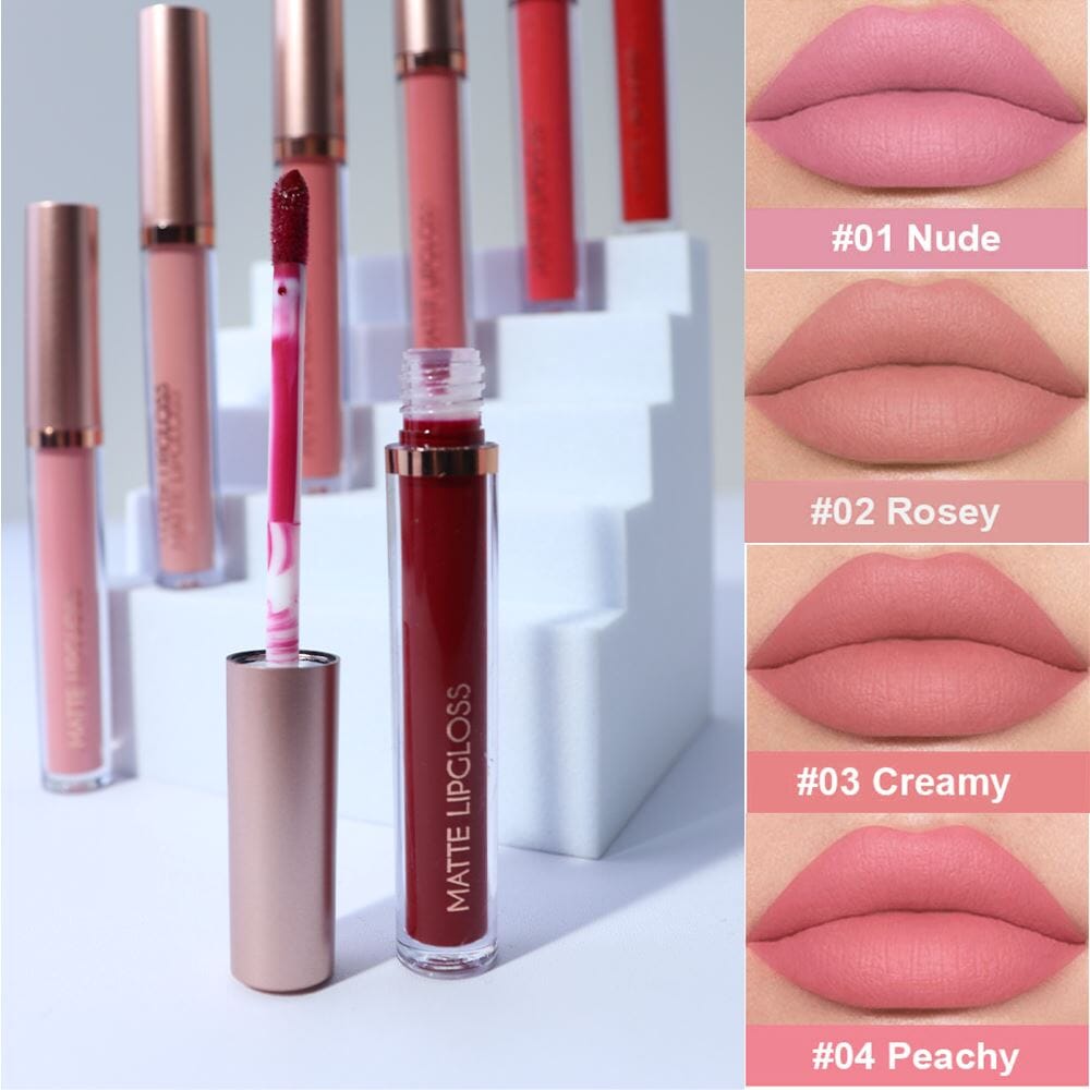 12 colors nude matte lip gloss 【30PCS Free Shipping & Free Print Logo】