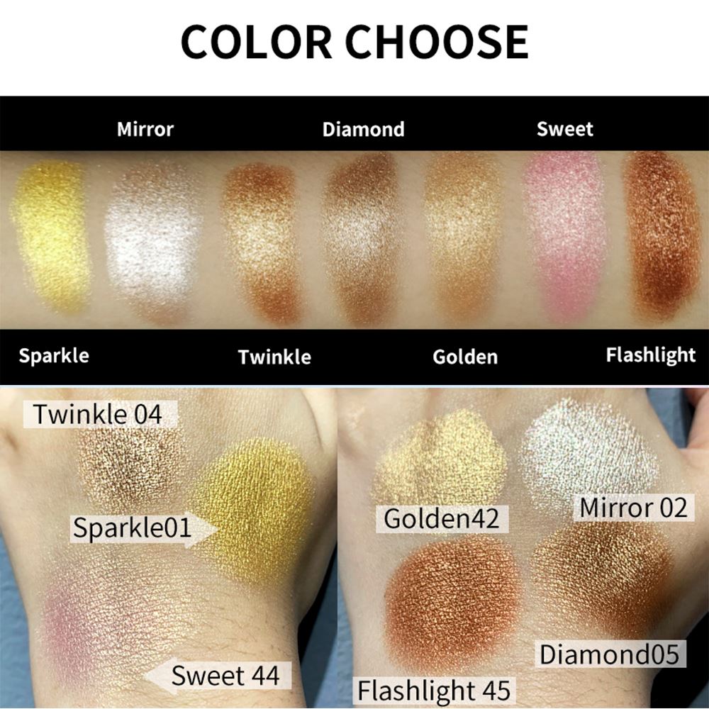 7 Colors Pink Box Single Color Highlight Brightening Glitter Powder