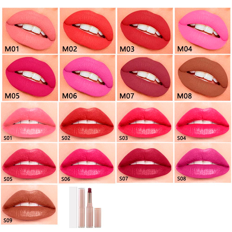 9 Colors Of Moisturizing Lipstick And 8 Colors Of Matte Lipstick