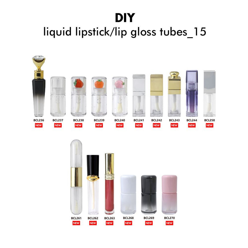 Tubos de lápiz labial líquido y brillo labial caseros15