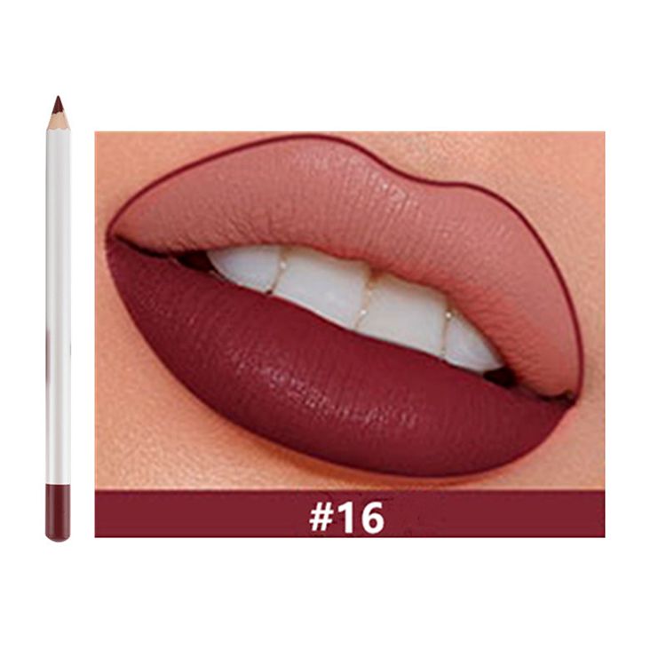 25 Colors Of Matte Waterproof Lip Liner With Sharpener