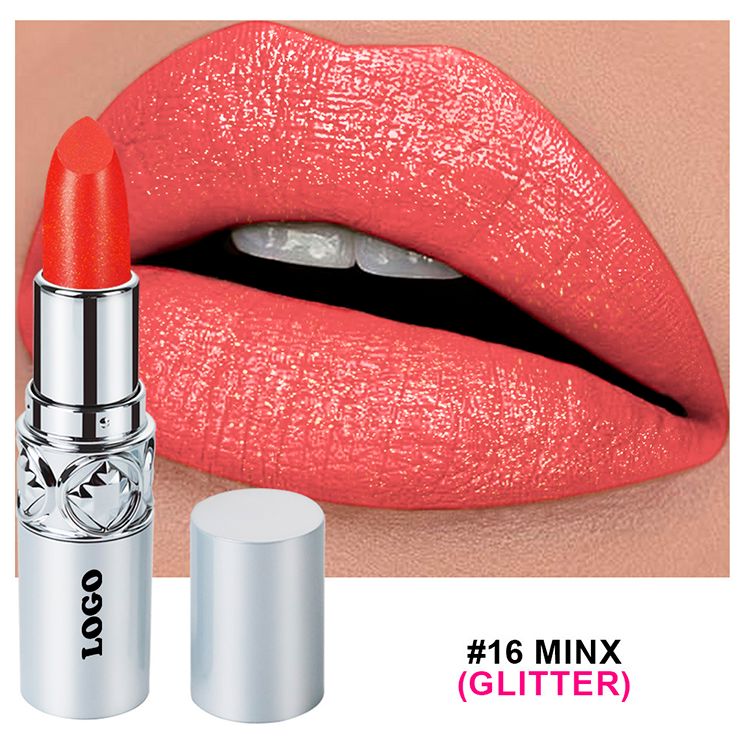 16 Colors Moisturizing Glitter Lipstick Long-lasting Color