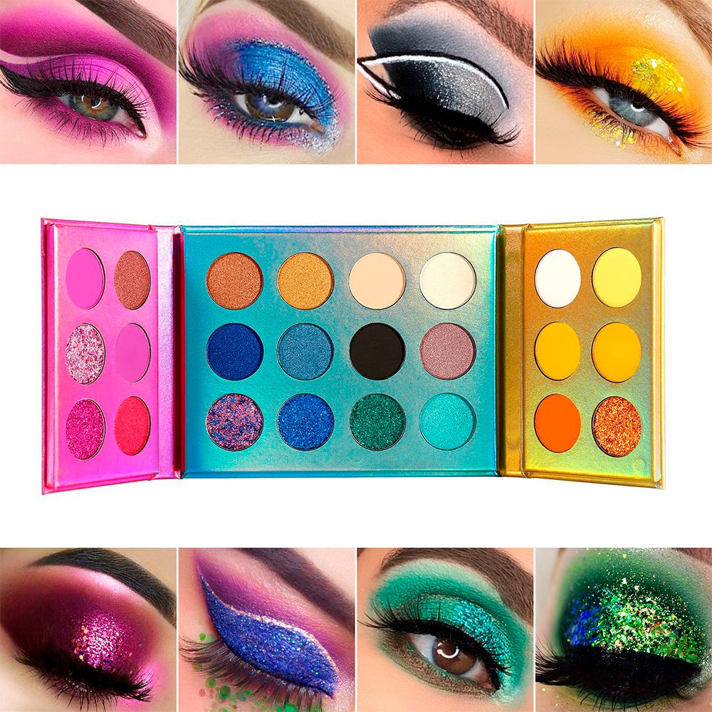 24 Colors Double-open Foldable Mixed Color Eyeshadow Palette