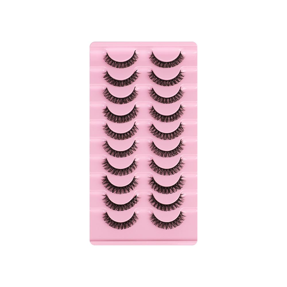 10 Pairs Of False Eyelashes Thick/Curly/Soft