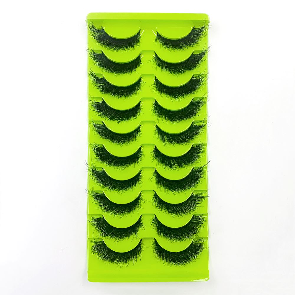 10 Pairs Of 5d Chemical Fiber Eyelashes Fluffy And Messy