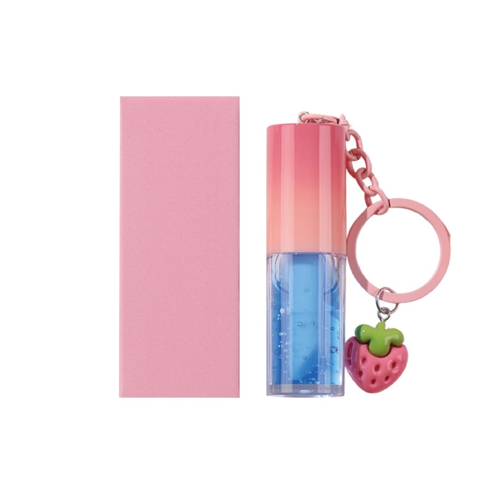 10 Colors Strawberry Keychain Pendant Vegetarian Fruit Flavor Lip Oil