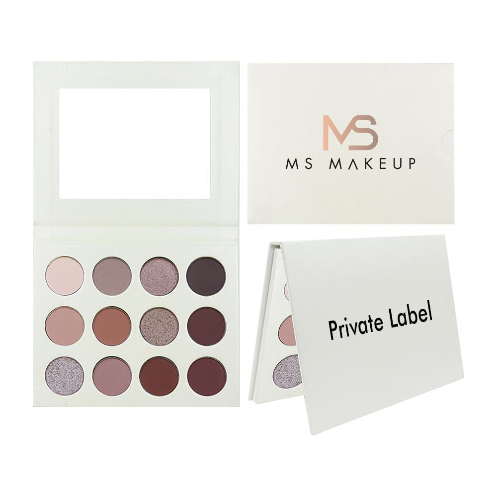 Paleta de 12 sombras de ojos blancas desnudas de alta calidad
