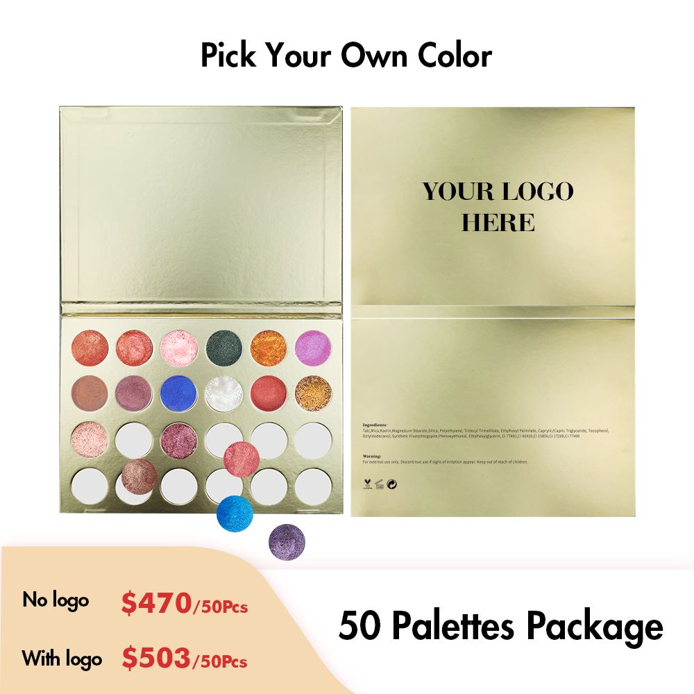 Paleta de sombras de ojos personalizada de 24 colores dorados 【Muestra】