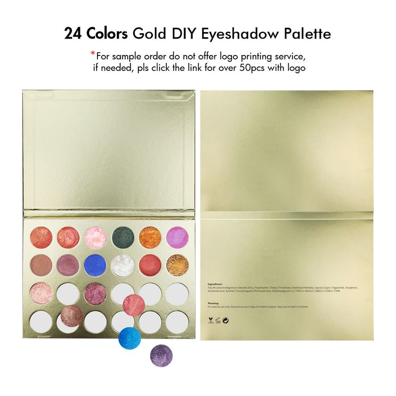 Paleta de sombras de ojos personalizada de 24 colores dorados 【Muestra】