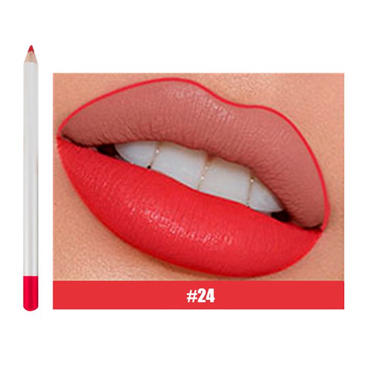 25 Colors Of Matte Waterproof Lip Liner With Sharpener