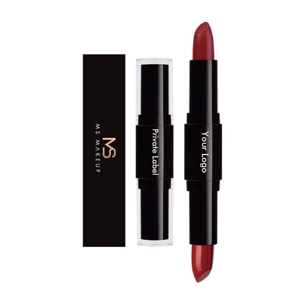 12 Colors 2 In 1 Double-headed Non-stick Cup Lipstick Moisturizing Non-fading Lipstick