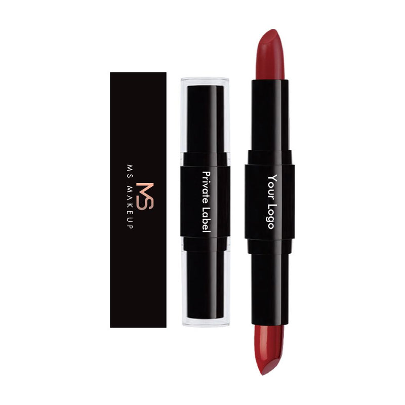 12 Colors 2 In 1 Double-headed Non-stick Cup Lipstick Moisturizing Non-fading Lipstick