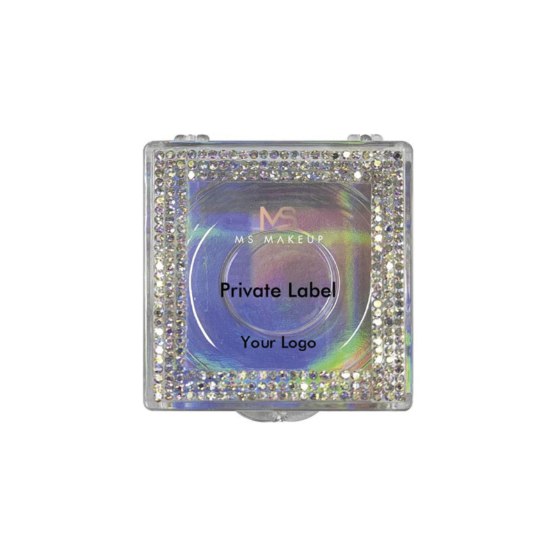 Caja de pestañas de diamante sin pestañas / embalaje de caja de pestañas cuadradas