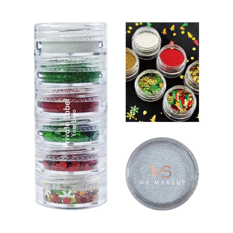 Parches de purpurina con temática navideña de 4 colores