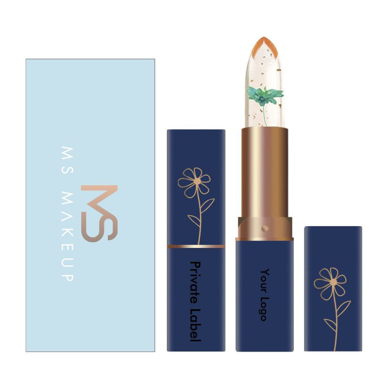 6 Colors Gold Foil Small Flower Color Changing Moisturizing Lipstick
