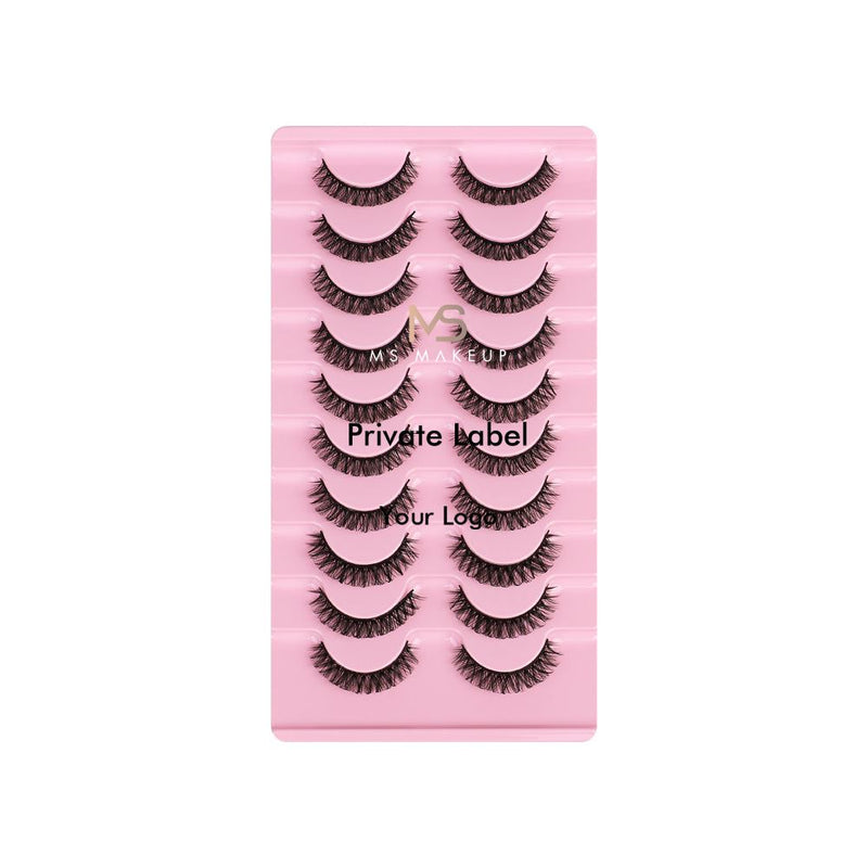 10 Pairs Of False Eyelashes Thick/Curly/Soft