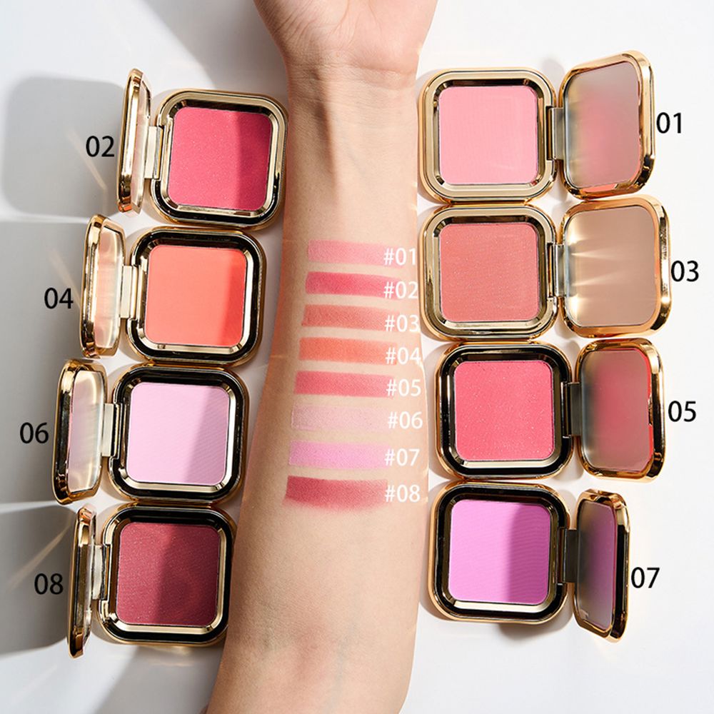 8 Colors Gold Box Blush Powder