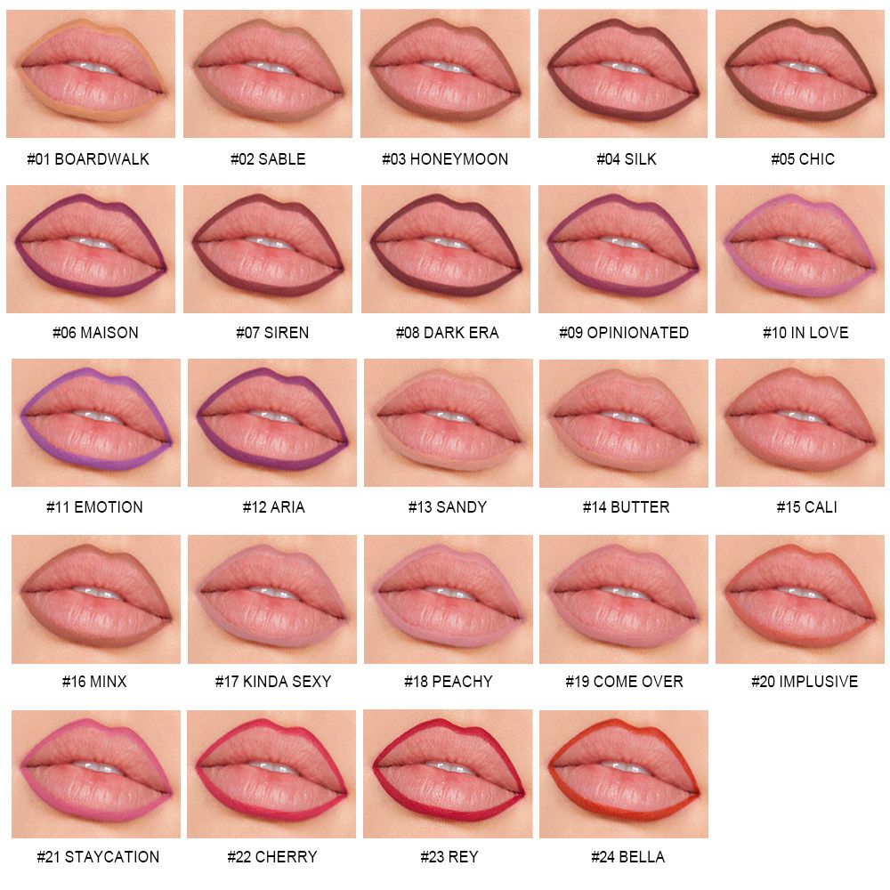 24 Colors Matte Long-lasting Lip Liner