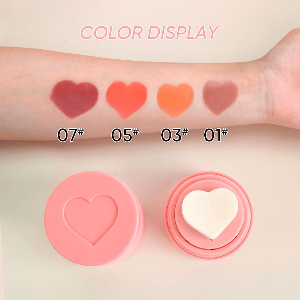 4 Colors Heart Stamp Rouge Matte Blush