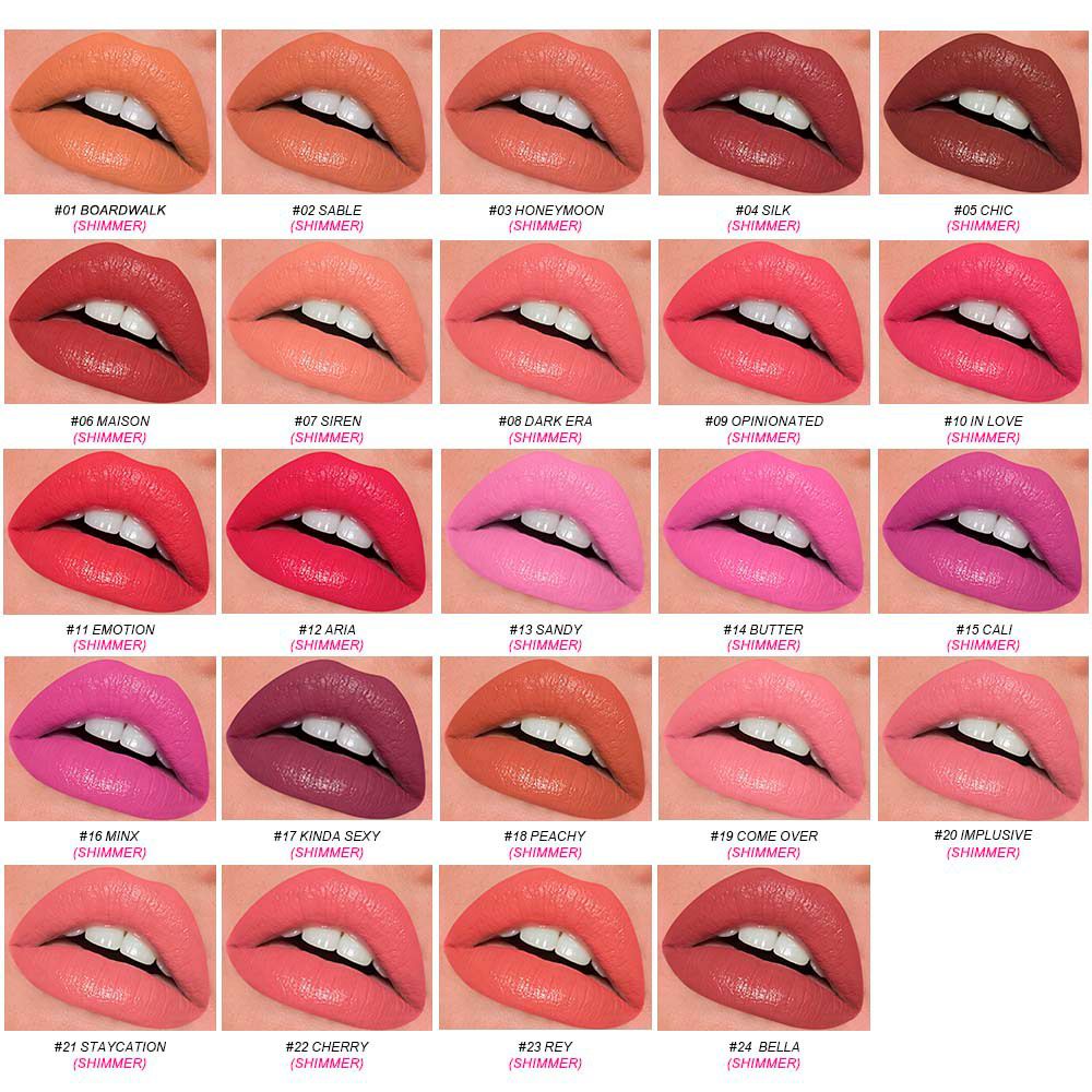 24 Colors Of Silver Tube Moisturizing Lipstick Long-lasting Color Retention Makeup