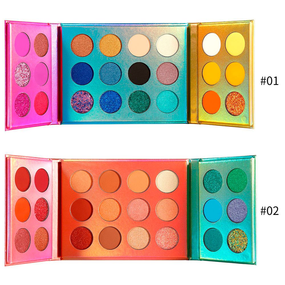24 Colors Double-open Foldable Mixed Color Eyeshadow Palette