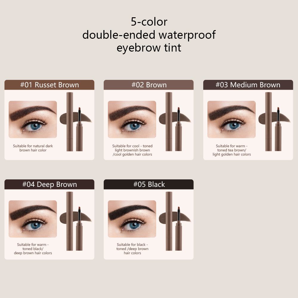 5-color Double-ended Waterproof Eyebrow Tint