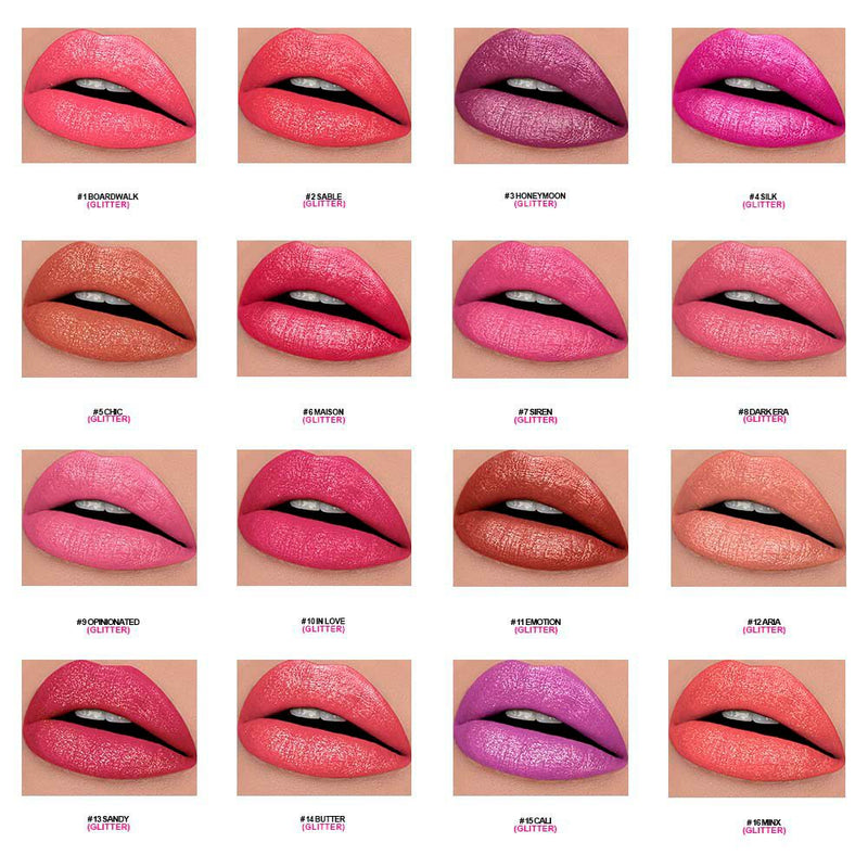 16 Colors Moisturizing Glitter Lipstick Long-lasting Color
