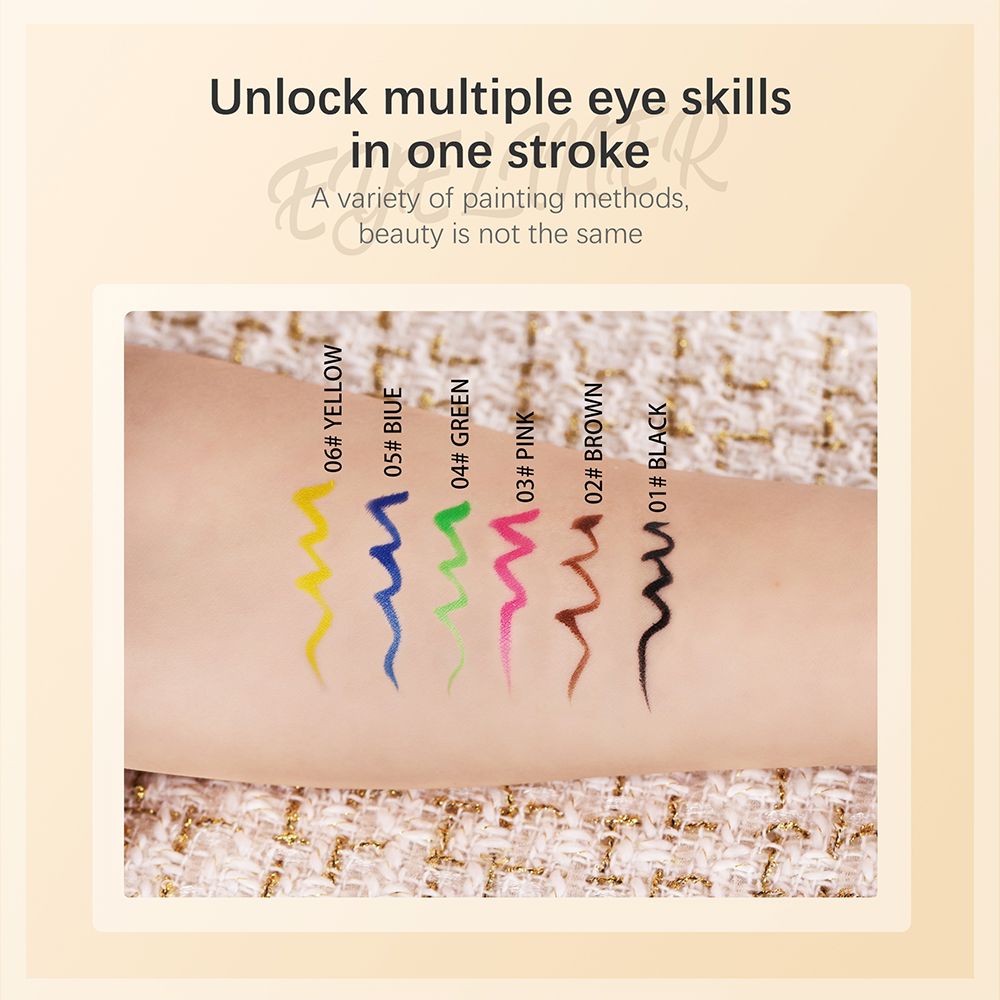 6 Colors Waterproof And Sweat-proof Liquid Eyeliner