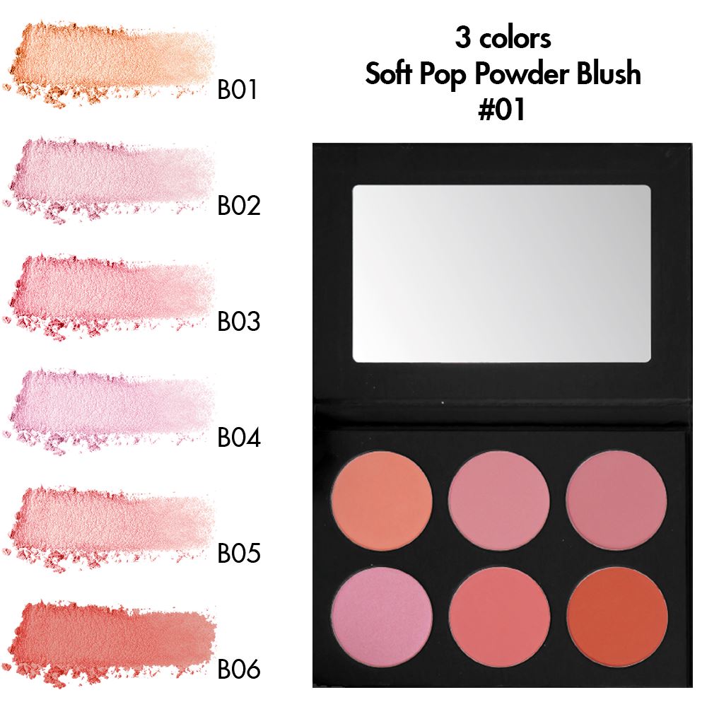 3 Colors Soft Pop Powder Blush【30-100-200PCS Free Shipping & Free Print Logo】